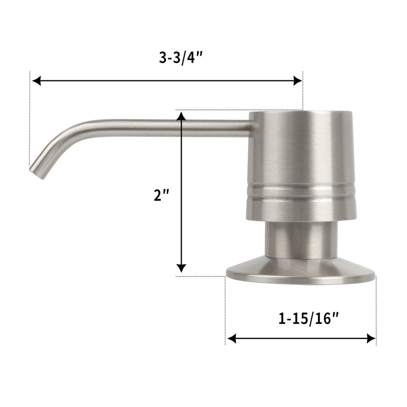 Built in Brushed Nickel Soap Dispenser Refill from Top with 17 OZ Bottle - AK81002BN