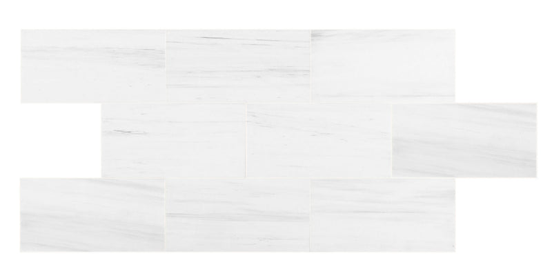 Bianco Dolomite Classic Marble Polished Floor Wall Tile white grouted top view