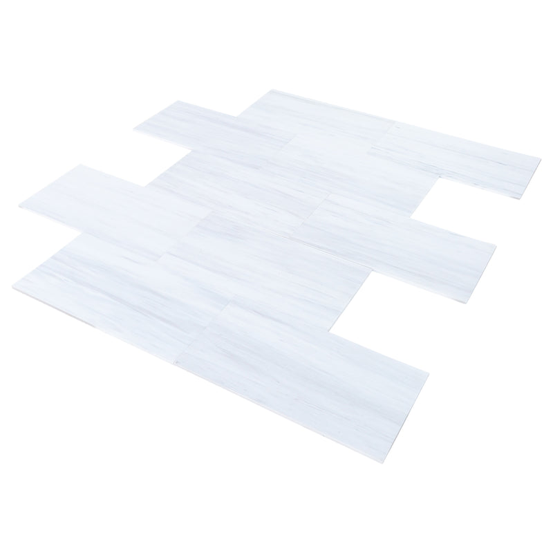 Bianco Dolomite platinum Marble Polished Floor Wall Tile angle wide view