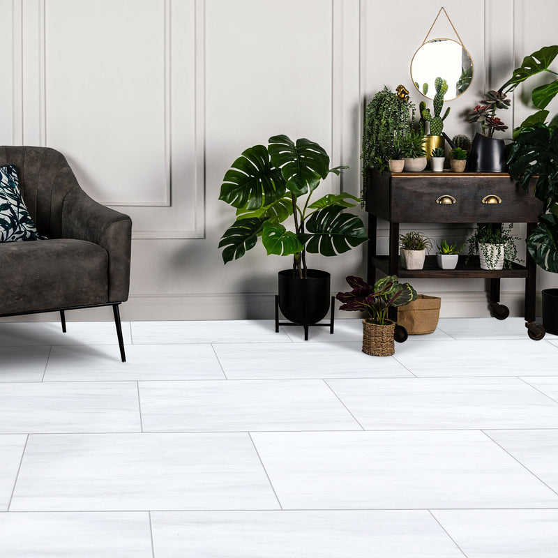 Bianco Dolomite platinum Marble Polished Floor Wall Tile installed living room floor