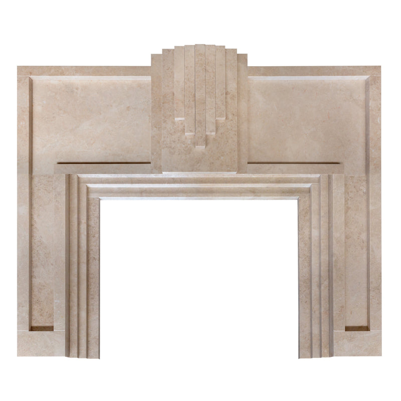 Cappuccino Beige Marble Hand-carved Fireplace Mantel Polished (W)70" (L)74" product shot