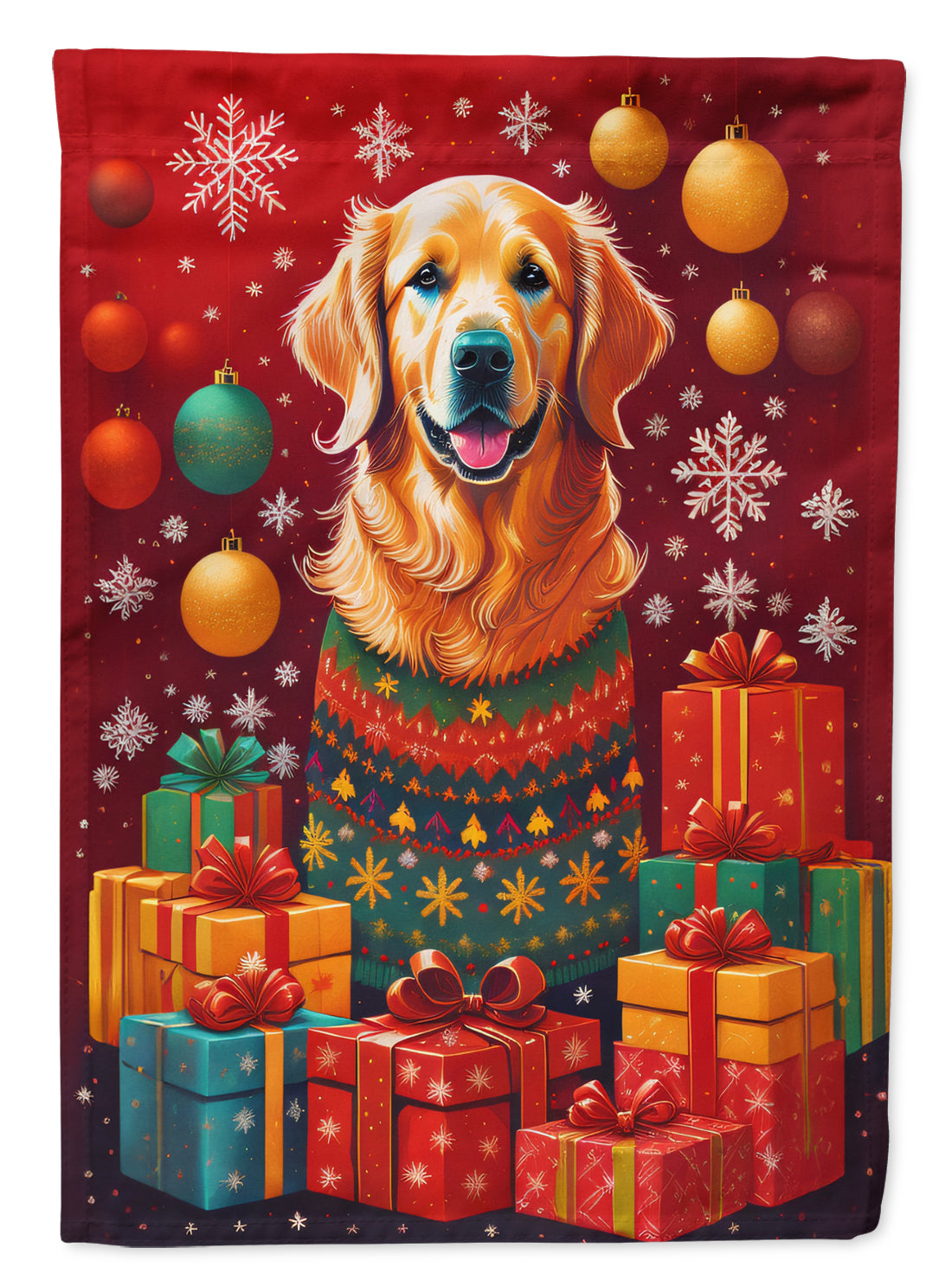 Golden Retriever Holiday Christmas Garden Flag