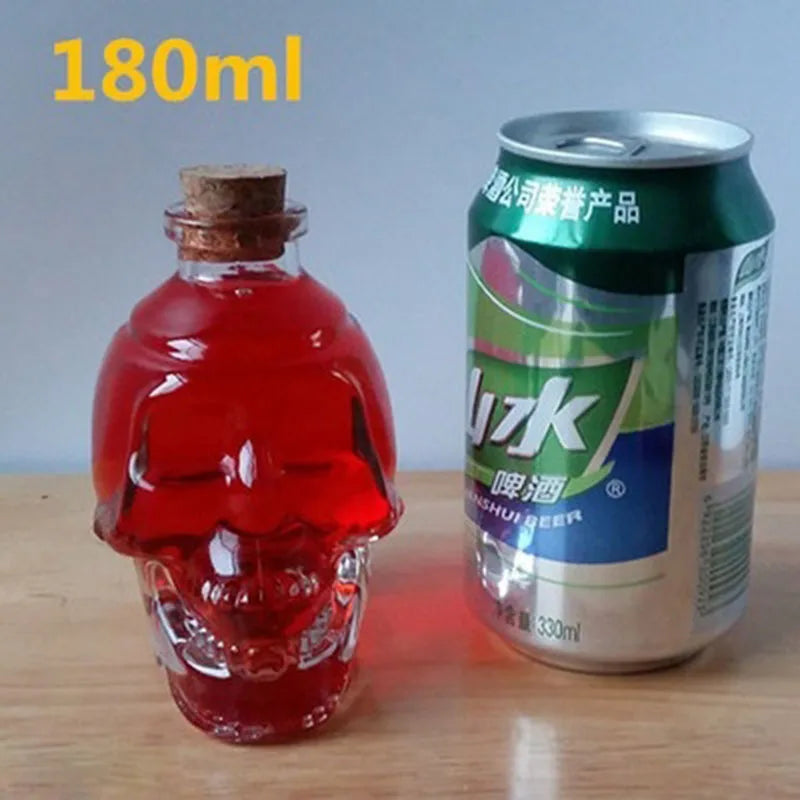 DecorBites™ Glass Skull Bottle: Creative Crystal Vodka/Wine 180ML/350M