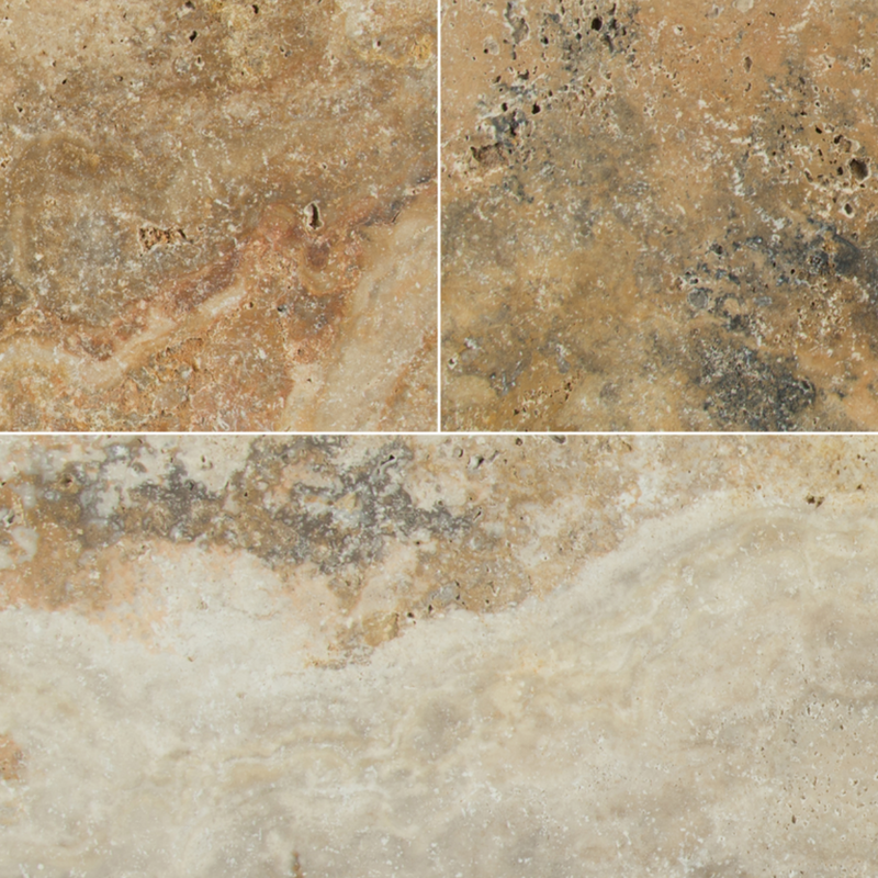 Tuscany Porcini 16"x24" Tumbled Travertine Paver Tile - MSI Collection product shot wall view 2