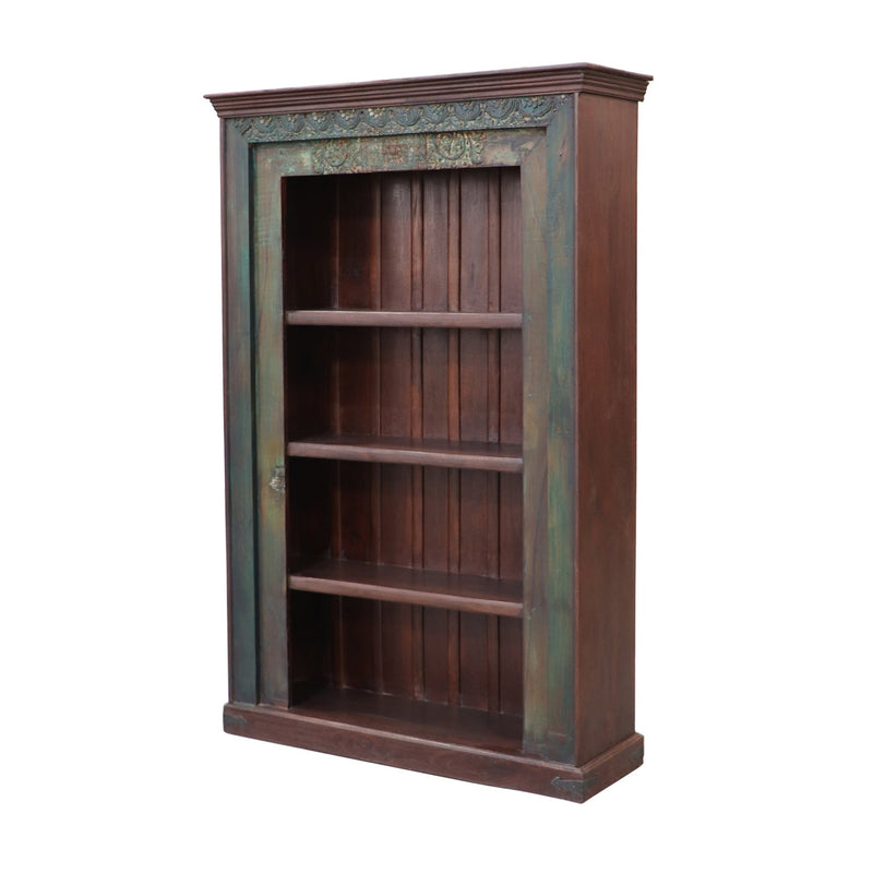 Antique Carved Doorframe Repurposed  4 Shelves Farmhouse Bookcase