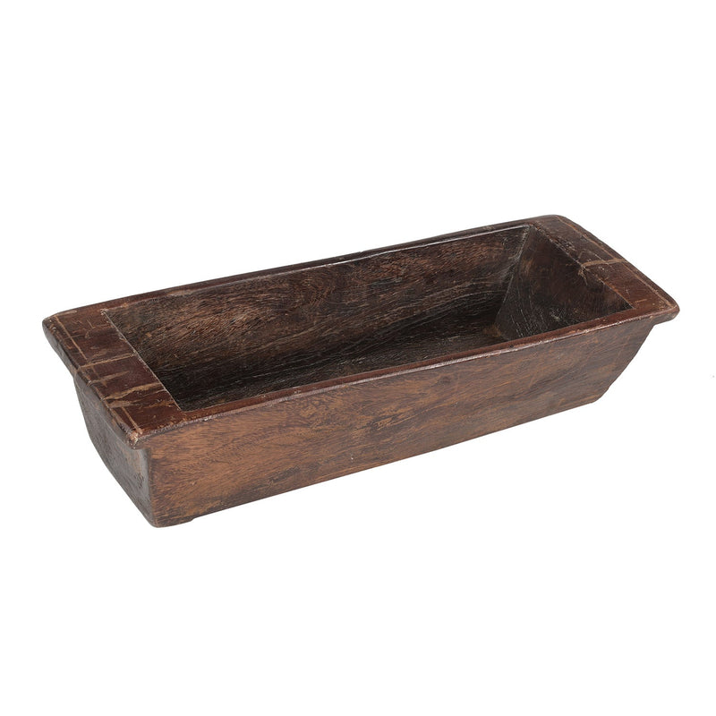 33" Extra Large Solid Wood Vintage Trough Decorative Tray