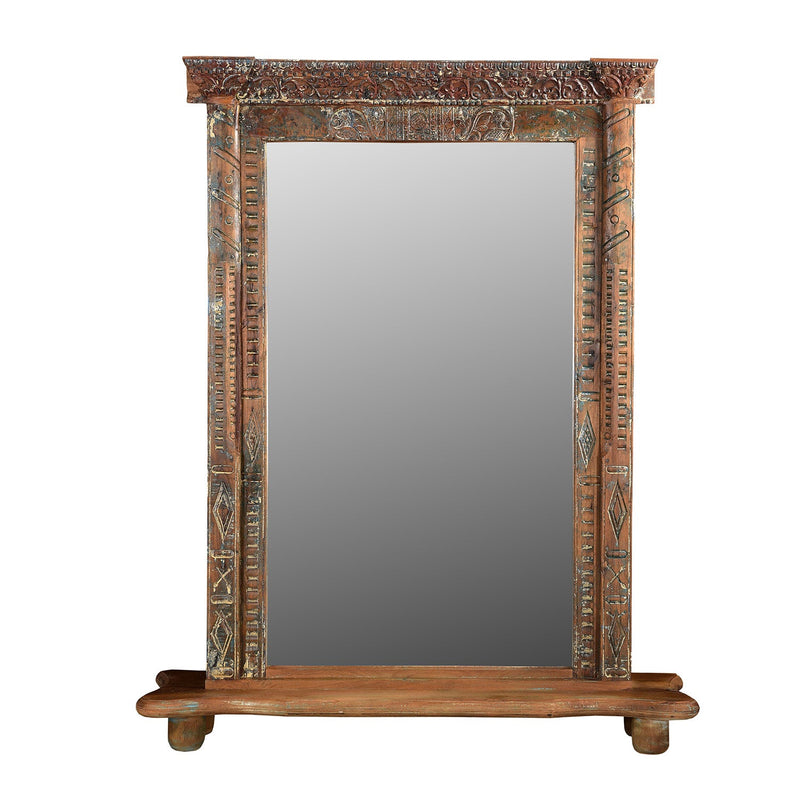 1800s Antique Door Frame Repurposed Freestanding Floor Mirror