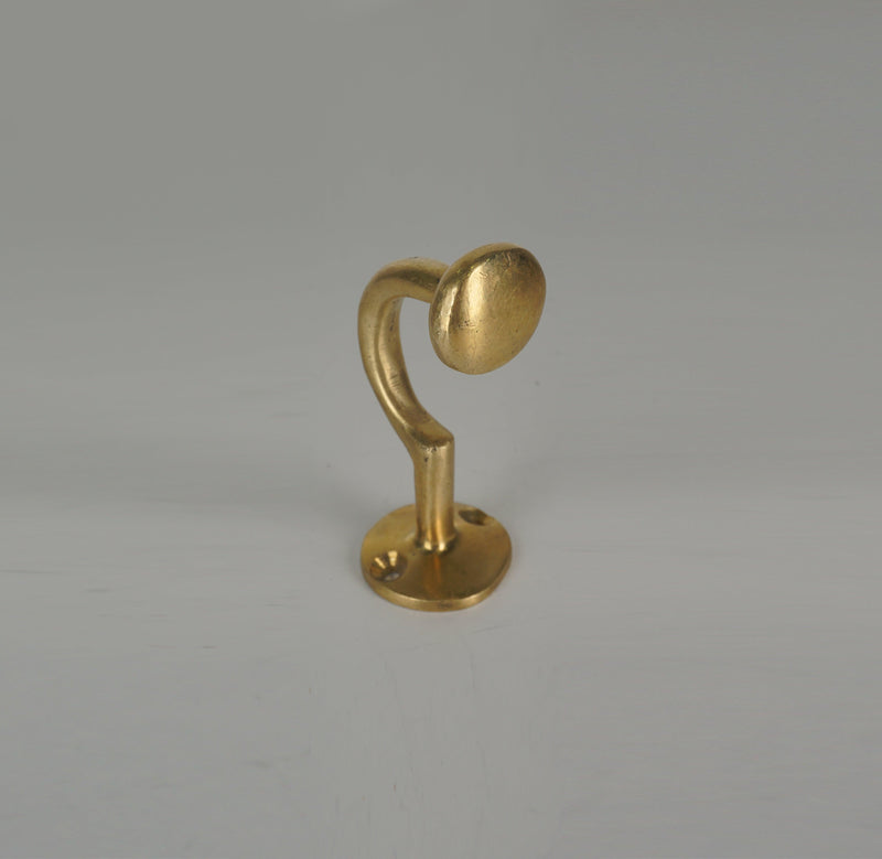 Set of Handcrafted Unlacquered Brass Coat Hooks
