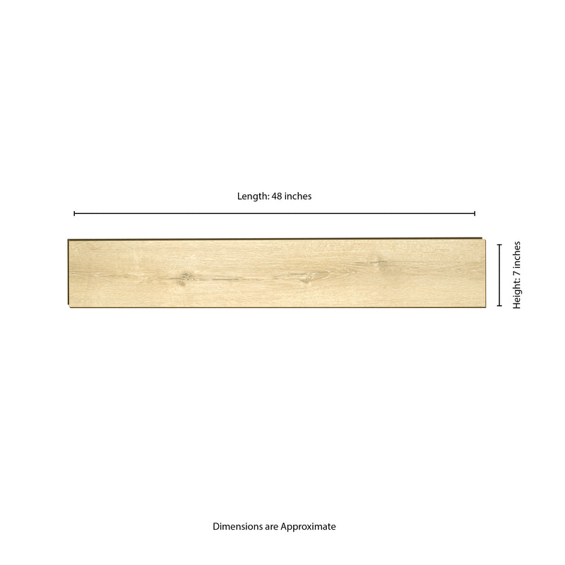 Smithcliffs - Glenbury Oak 7"x48" Waterproof Hybrid Rigid Core Flooring - MSI Collection measurement view