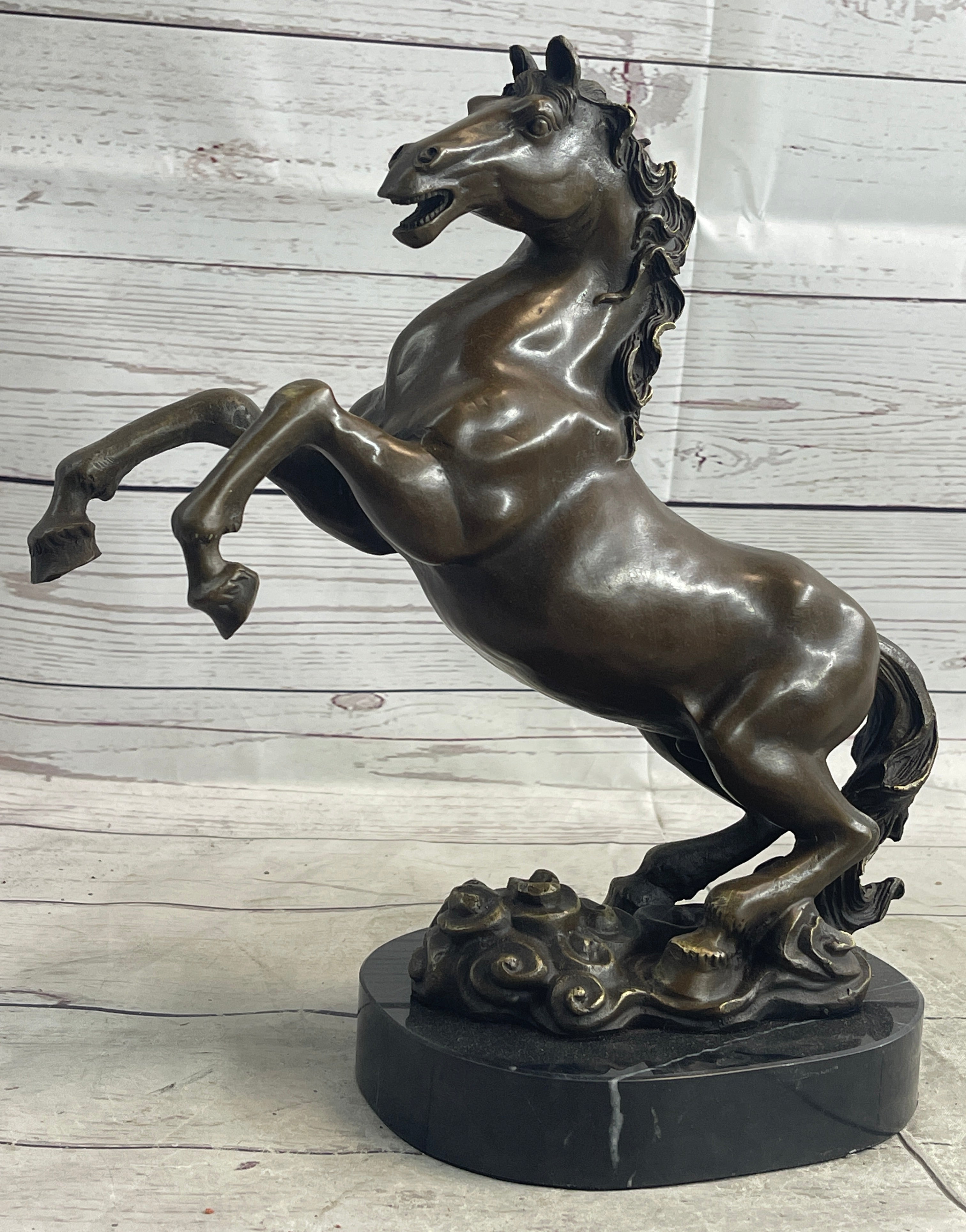 Bronze horse on outlet marble base