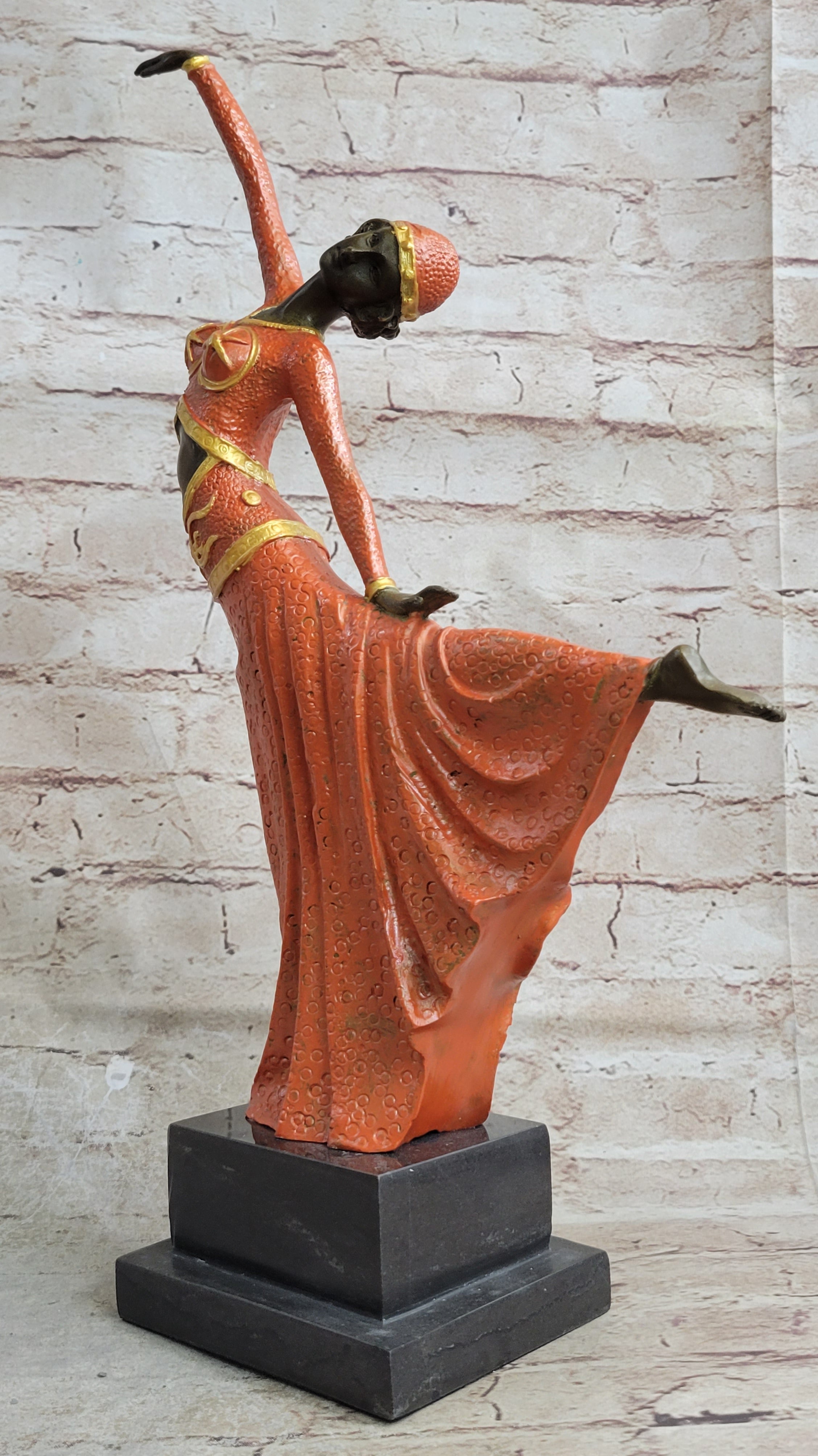 Signed D.H.Chiparus bronze statue, art deco dancer sculpture hand Made