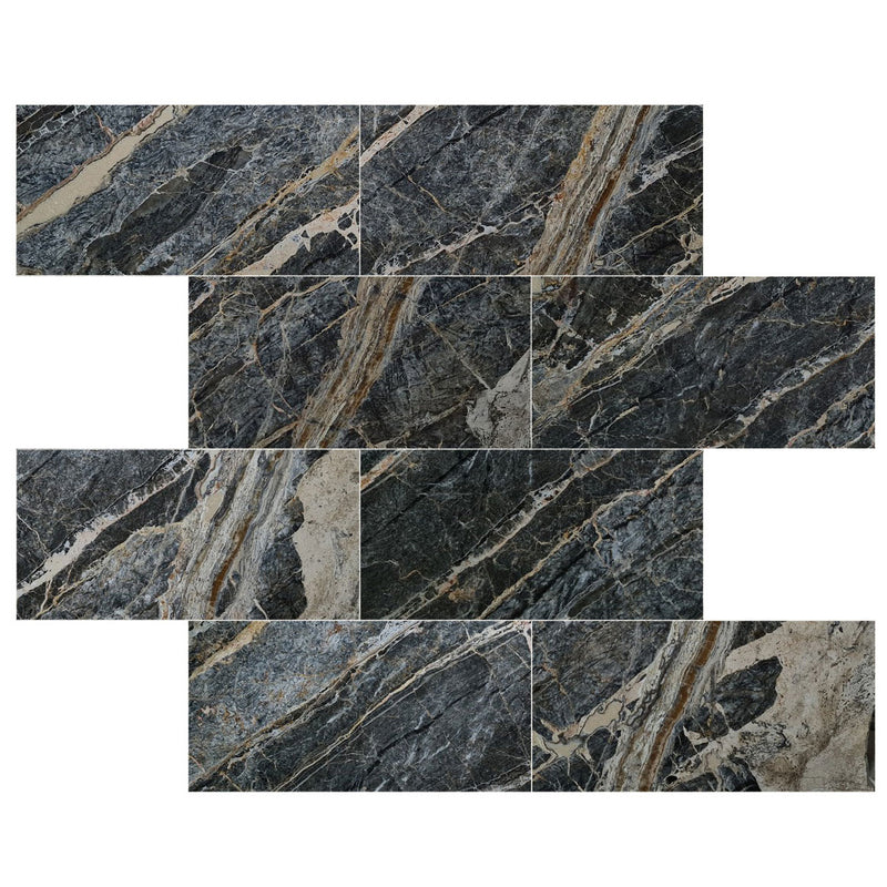 adriatic black exotic marble 18x36 polished top view