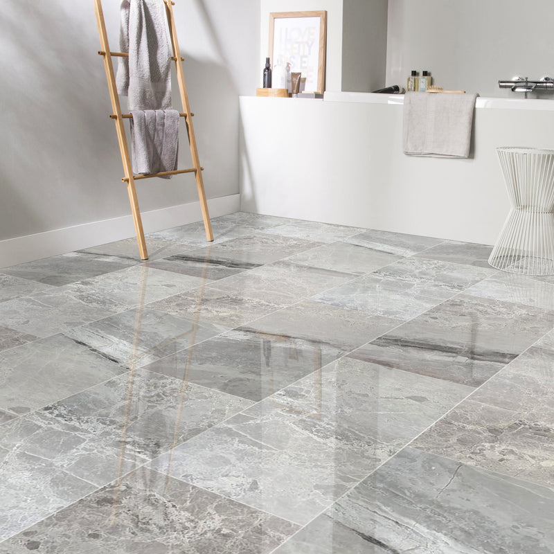 agora royal gray exotic marble 18x36 polished installed on modern house floors