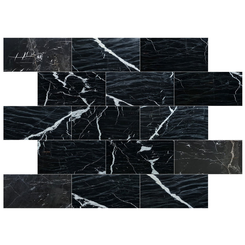 alexandrette black marble 12x24 polished multiple top single view