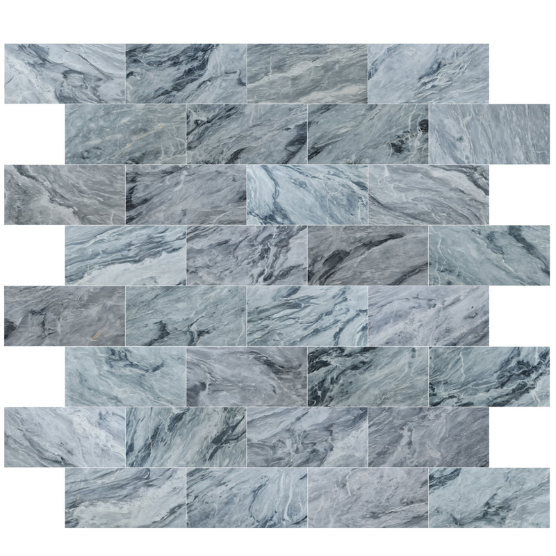 bardiglio gray marble 18x36 polished top multiple view