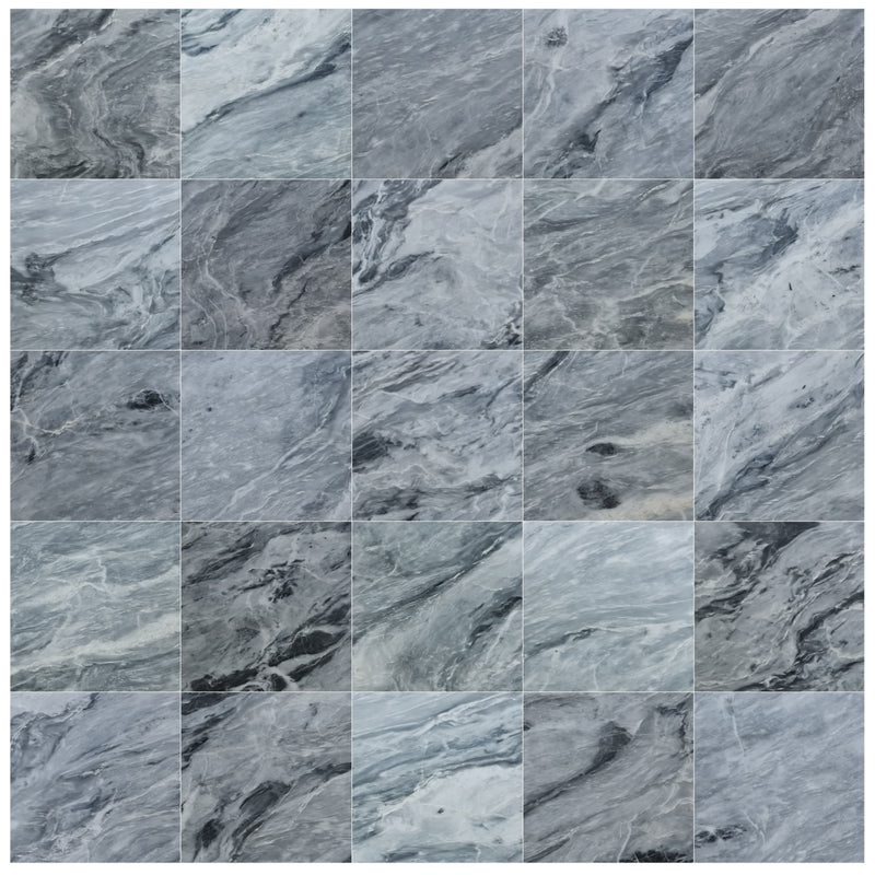 bardiglio gray marble 24x24 polished top multiple view