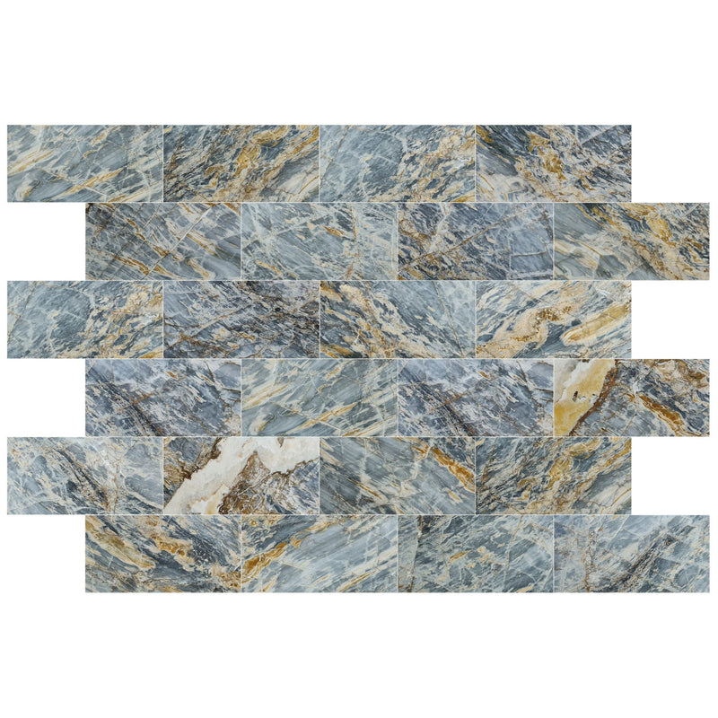 blue lagoon dolomite exotic marble tile large format 24x48 polished 24 tiles top view