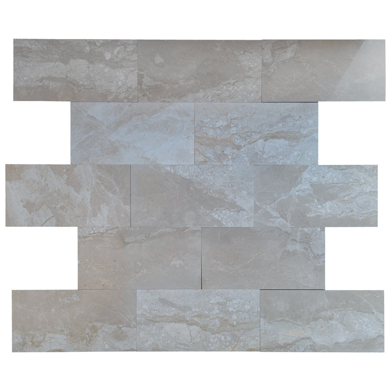 Diana royal stone marble polished 12x24 13 tiles top view