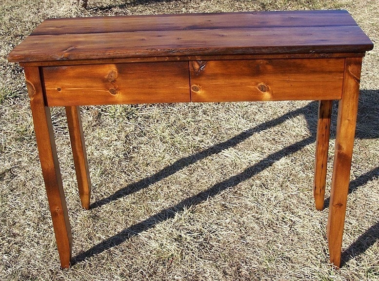 Console Table With Drawers, Wooden Writing Desk, Solid Wood Desk, Nostalgic Decor, Vintage Style Desk, Reclaimed Wooden Table, Side Table