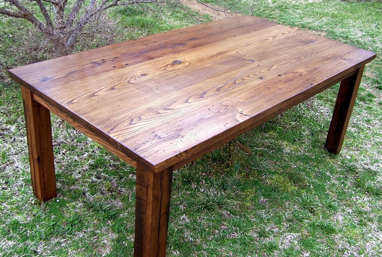 Wormy Chestnut Table, Wood Dining Table, Modern Farmhouse Table, Chestnut Furniture, Rustic Table, Breakfast Table, Plank Table, Antique