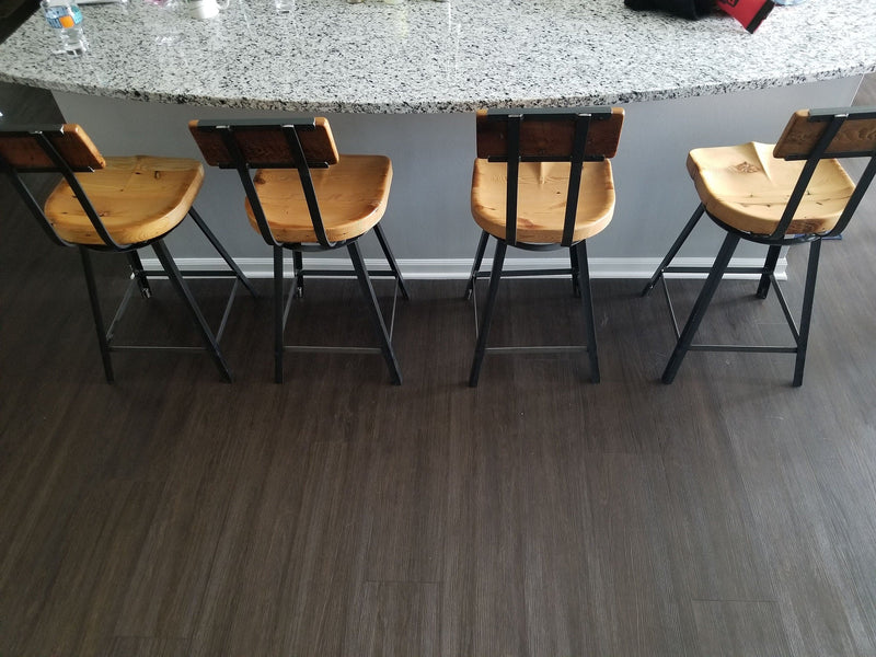 Set of 4 Bar Stools, Swiveling Scooped Seat Brewsters, Tractor Seat Industrial Bar Stool, Counter Stools - Great for commercial or home