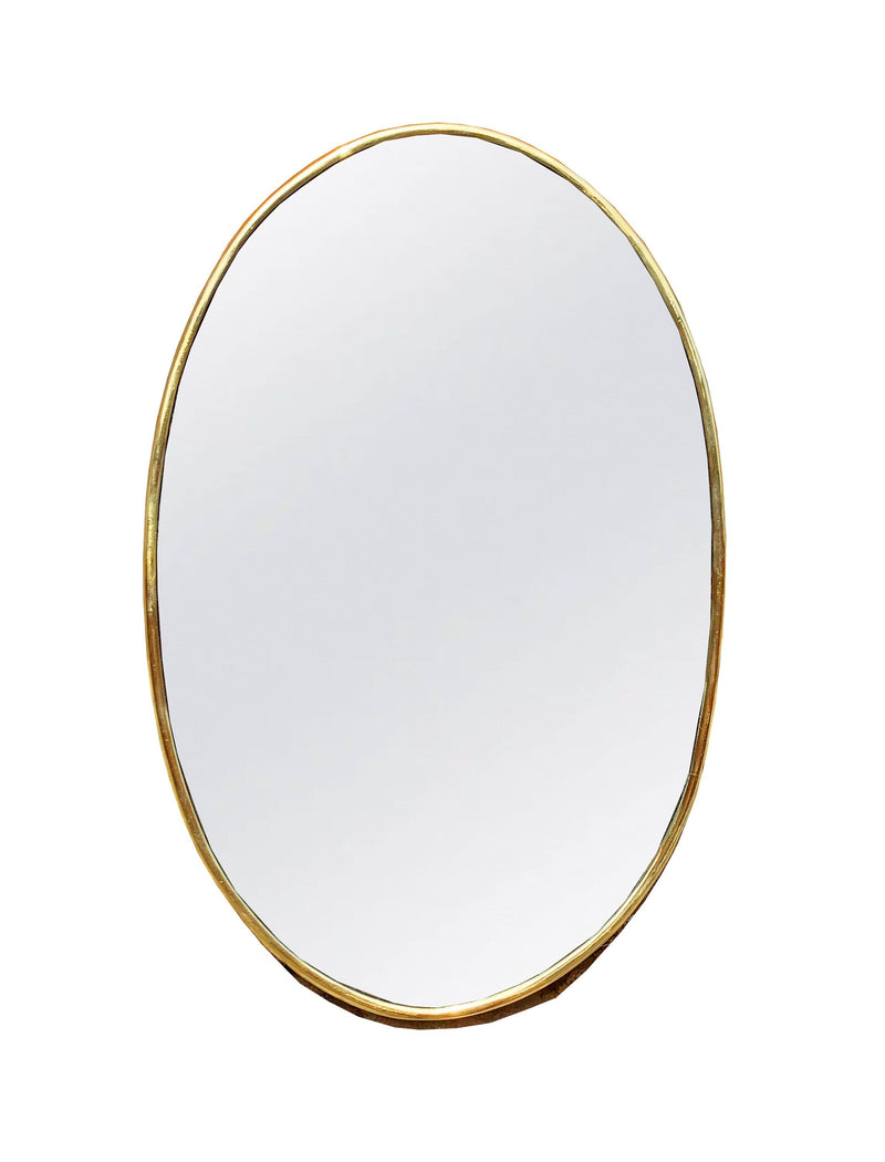 Handmade Oval Wall Mirror with Brass Frame | Decorative Home Mirrors