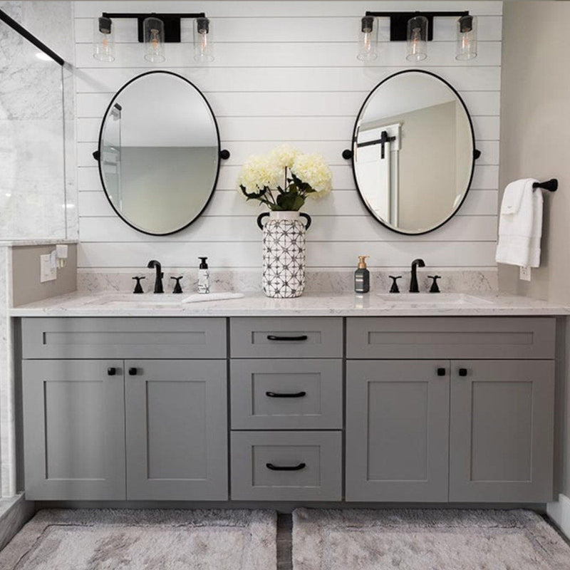 60 Inch Grey Shaker Double Sink Bathroom Vanity with Drawers