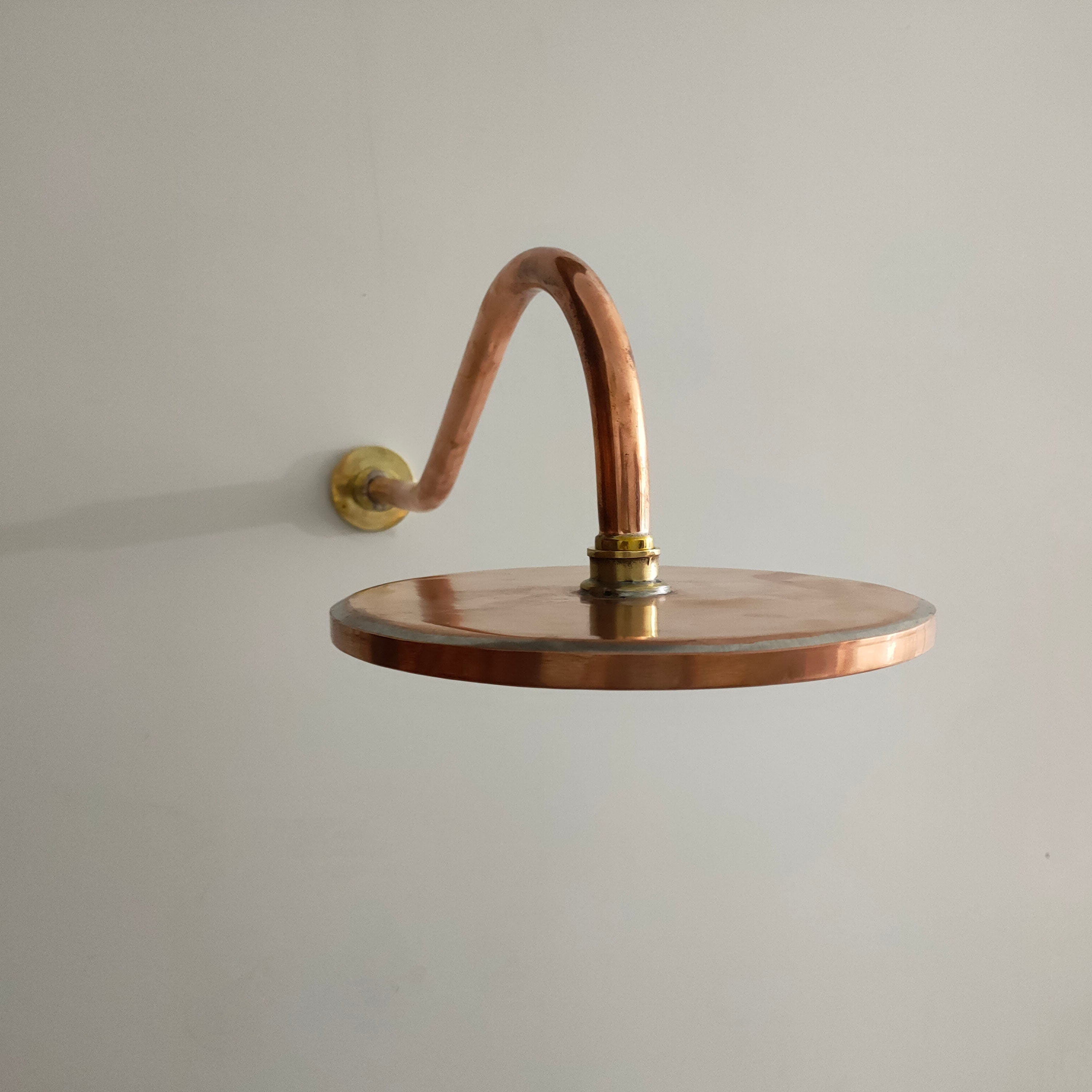 Unlacquered Solid Copper Rain popular Shower Head, Round Handcrafted Showerhead red cooper Shower head