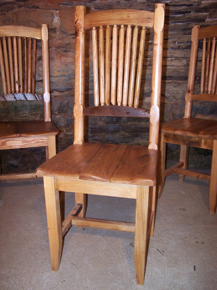 Wormy Chestnut Chair, Dining Chair, Antique Oak Chair, Rustic Chair, Wood Chair With Back