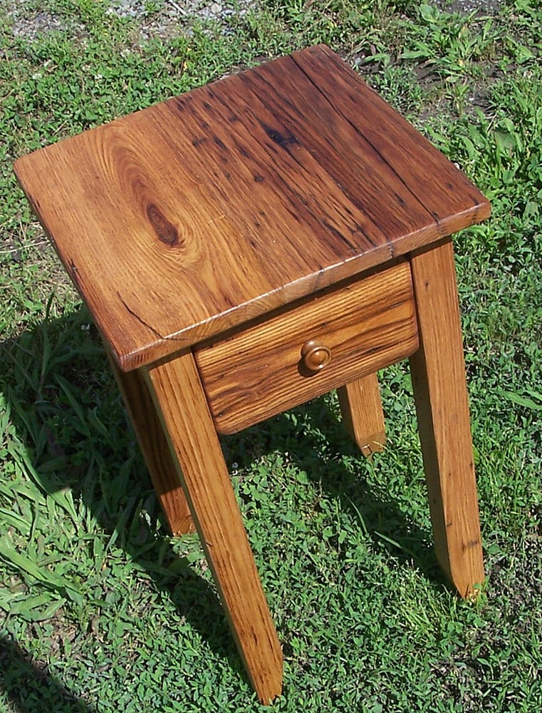 Wormy Chestnut, Bedside Table, Reclaimed Wood Nightstand, Handmade Chestnut End Table, American Chestnut Table, Wood End Table, Nightstand