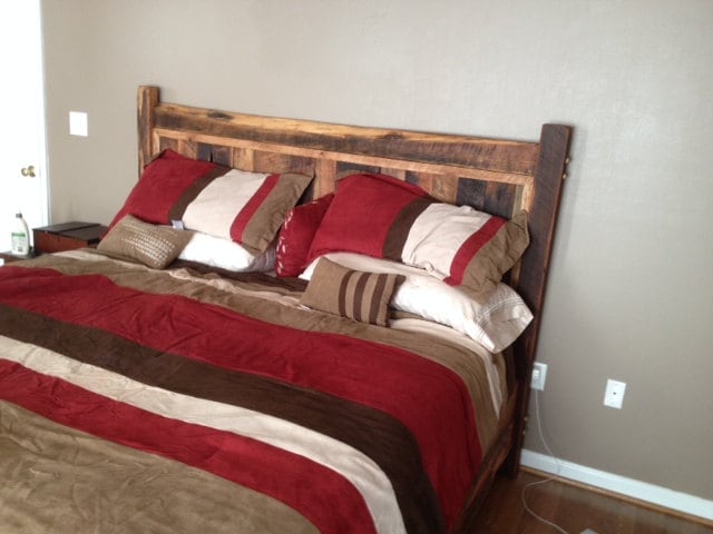 Rеclaimed Wood Bed Frame, Solid Oak Bed Frame, King Size Bed Frame, Bedroom Furniture, Farmhouse Bed Frame, Rustic Bed, Queen Bed Frame