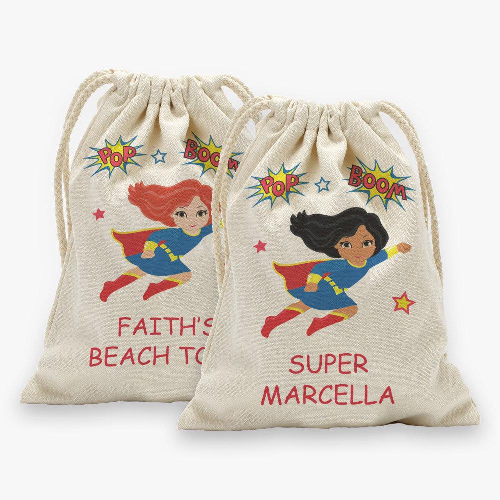 Super Hero Personalized Character Drawstring Sack