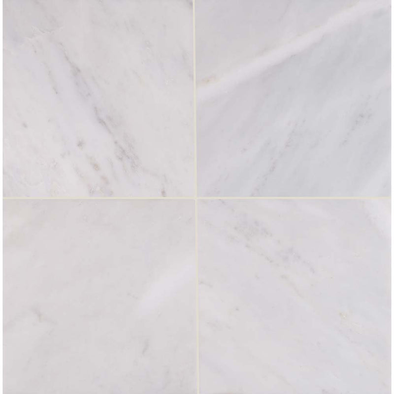 Arabescato carrara 12 x 12 honed marble floor and wall tile TARACAR1212H product shot multiple tiles top view
