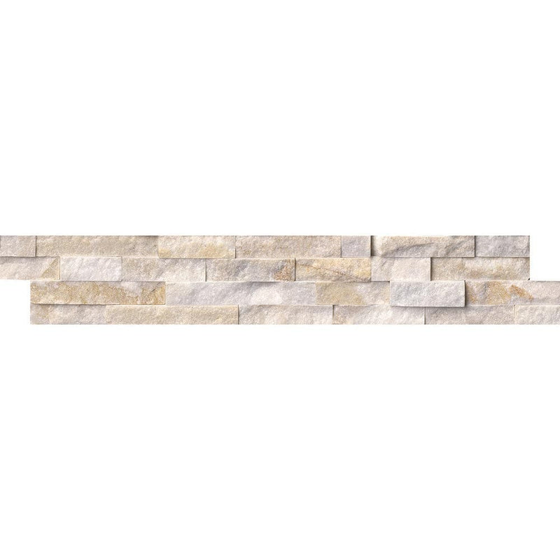 Arctic golden split face ledger panel 6X24 quartzite wall tile LPNLQARCGLD624 product shot multiple tiles close up view