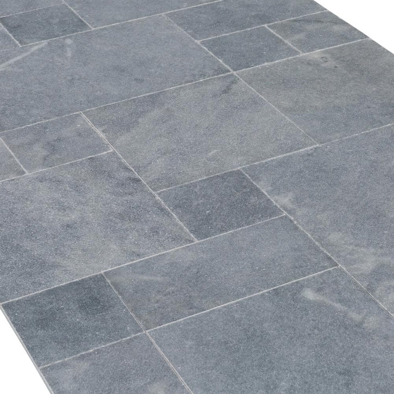 Bluestone marble outdoor tile pattern brushed sand blasted 40040106 angle view