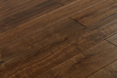 Solid Hardwood 5" Wide, 48" RL, 3/4" Thick Distressed/Handscraped Maple Century Floors - Mazzia Collection product shot wall view