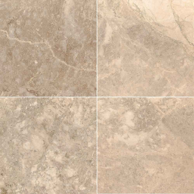 Creama cappuccino 12 in x 12 in polished marble floor and wall tile TTCAPU1212P-C product shot wall view
