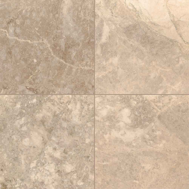 Creama cappuccino 18 in x 18 in polished marble floor and wall tile TTCAPU1818P product shot angle view