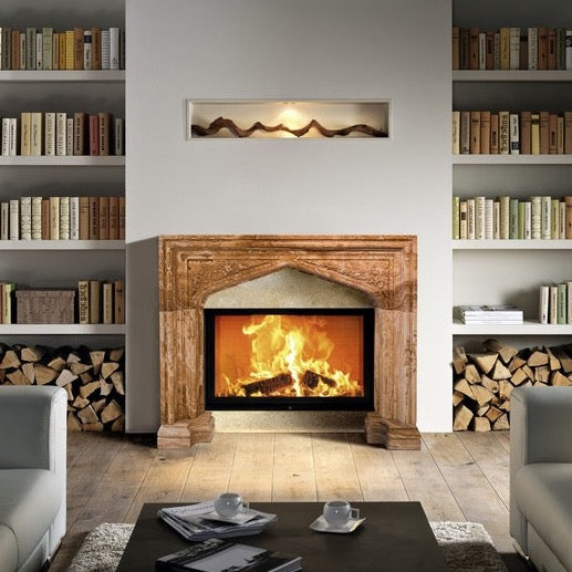 Honey Onyx Translucent Stone Traditional Hand-carved Fireplace Surround