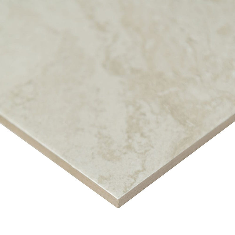 Legend white 20x20 matte porcelai  floor and wall tile NLEGWHI2020 product shot profile view