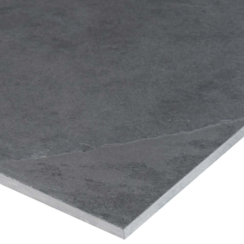 Montauk black 18 in x 36 in gauged slate floor and wall tile SMONBLK1836G product shot tile profile view