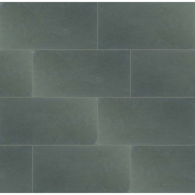 Montauk blue 12 x 24 gauged slate floor and wall tile SMONBLU1224G product shot multiple tiles top view