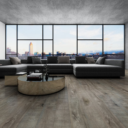 Laminate Hardwood 7.75" Wide, 72" RL, 12mm Thick Textured Summa Natural Chestnut Floors - Mazzia Collection product shot bedroom view