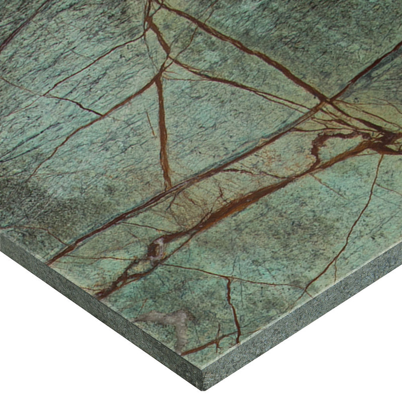 Rain forest 12x12 polished marble floor and wall tile TRAIN1212 product shot profile view