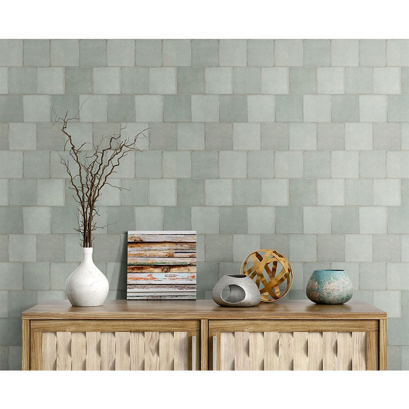 Renzo jade 5x5 glossy ceramic green wall tile NRENJAD5X5 product shot wall view