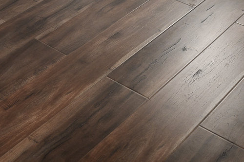 Laminate Hardwood 6.50" Wide, 48" RL, 12mm Thick Textured Smokey Cumaru Floors - Mazzia Collection product shot tile view 2