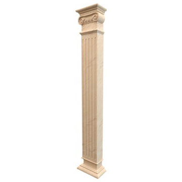 Troia light travertine hand-carved italian head base body together W16xL16xH111 MEGCL05 product shot