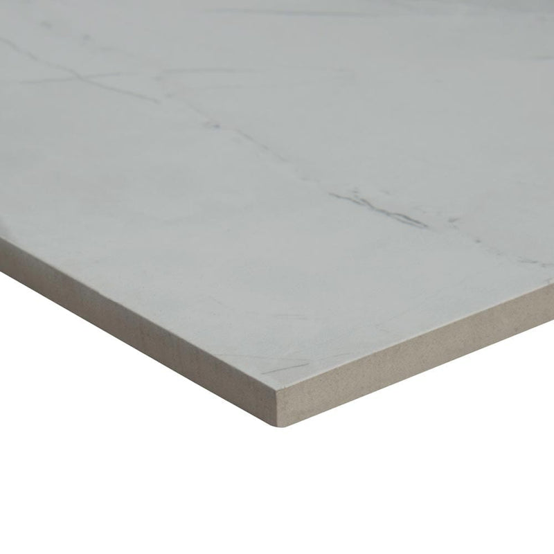 sande ivory polished porcelain floor and wall tile msi collection NSANIVO1224P product shot one tile profile view