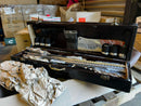 WITH DAMAGE. "Wild Pig" BBQ Tools Skewers Set  for Outdoor Cooking In a Wooden Case , 17 items.