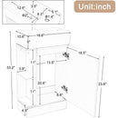 18.6' Bathroom Vanity with Sink, Bathroom Vanity Cabinet with Two-tier Shelf, Left or Right Orientation, Natural (Old Sku:WF308491AAN)